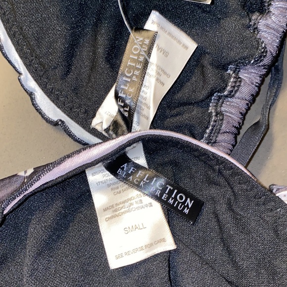 NWT Affliction Black Premium Stone Flower Bikini - Picture 7 of 8